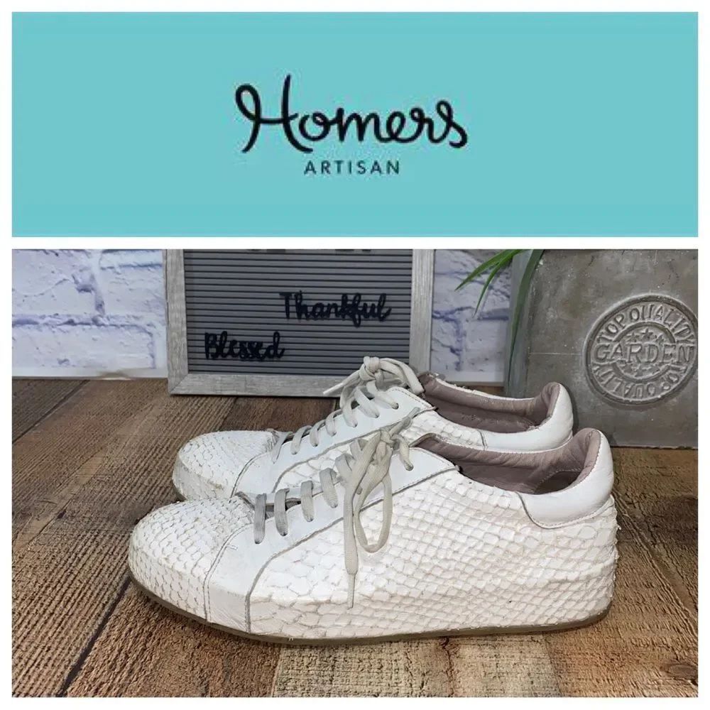 Homers Artisan snakeskin Sneakers 90’s Y2K  Leather 39